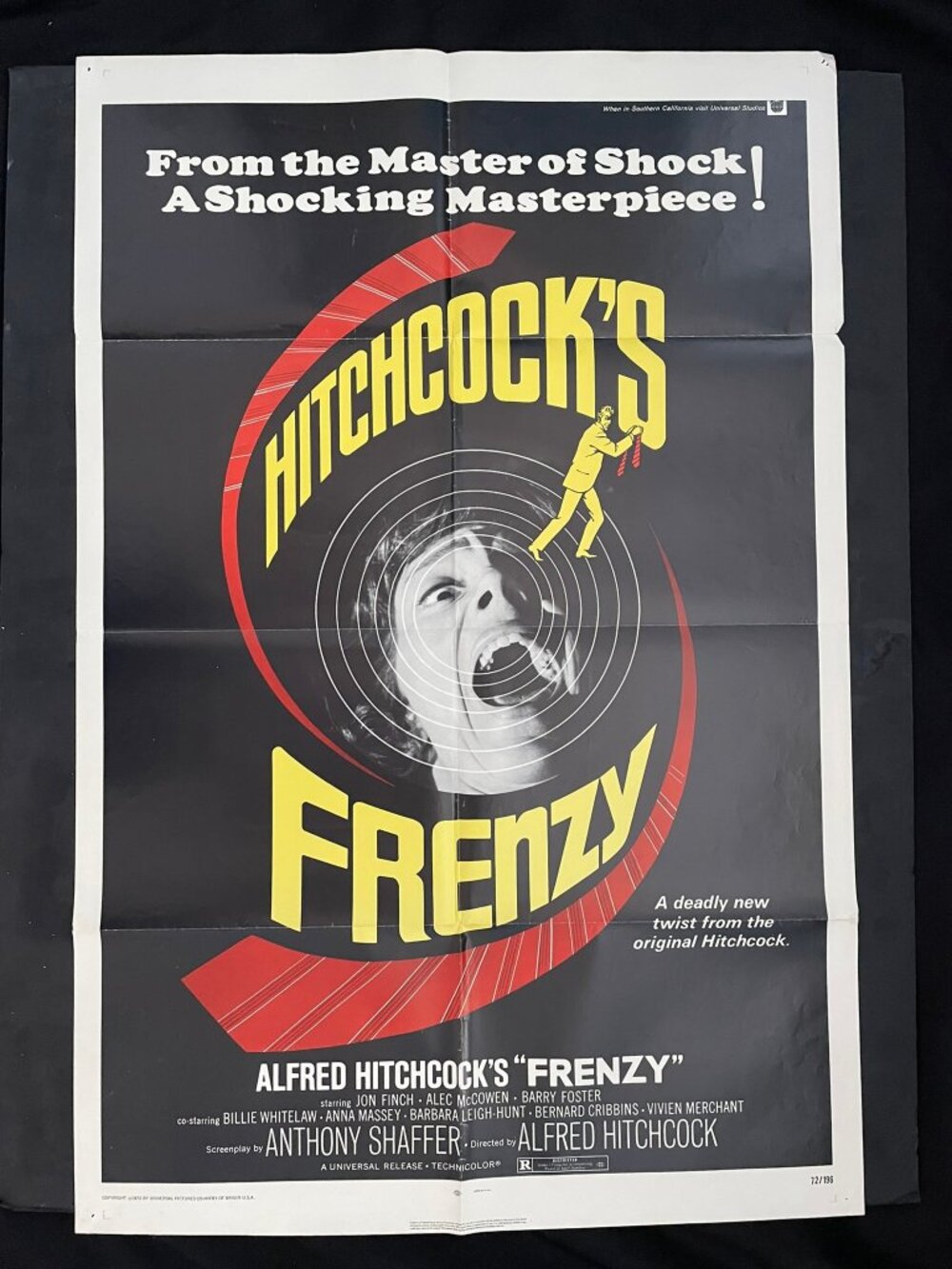 Original one-sheet movie poster from Alfred Hitchcock's 1972 film "Frenzy"